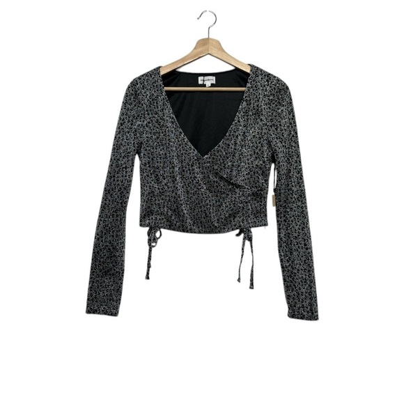 NWOT REVOLVE SUPERDOWN Syna Ruched Top Silver Leopard S - Picture 7 of 12